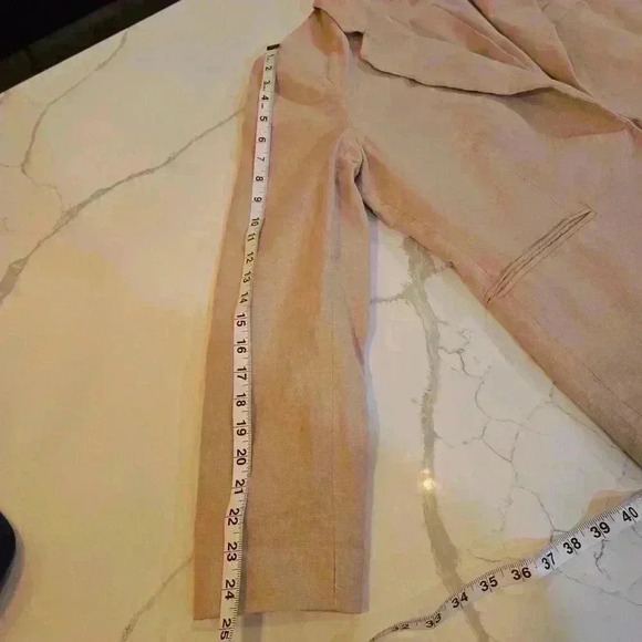 Marina Luna Womens Linen Open Blazer Peach Tan Size XL - Picture 8 of 11